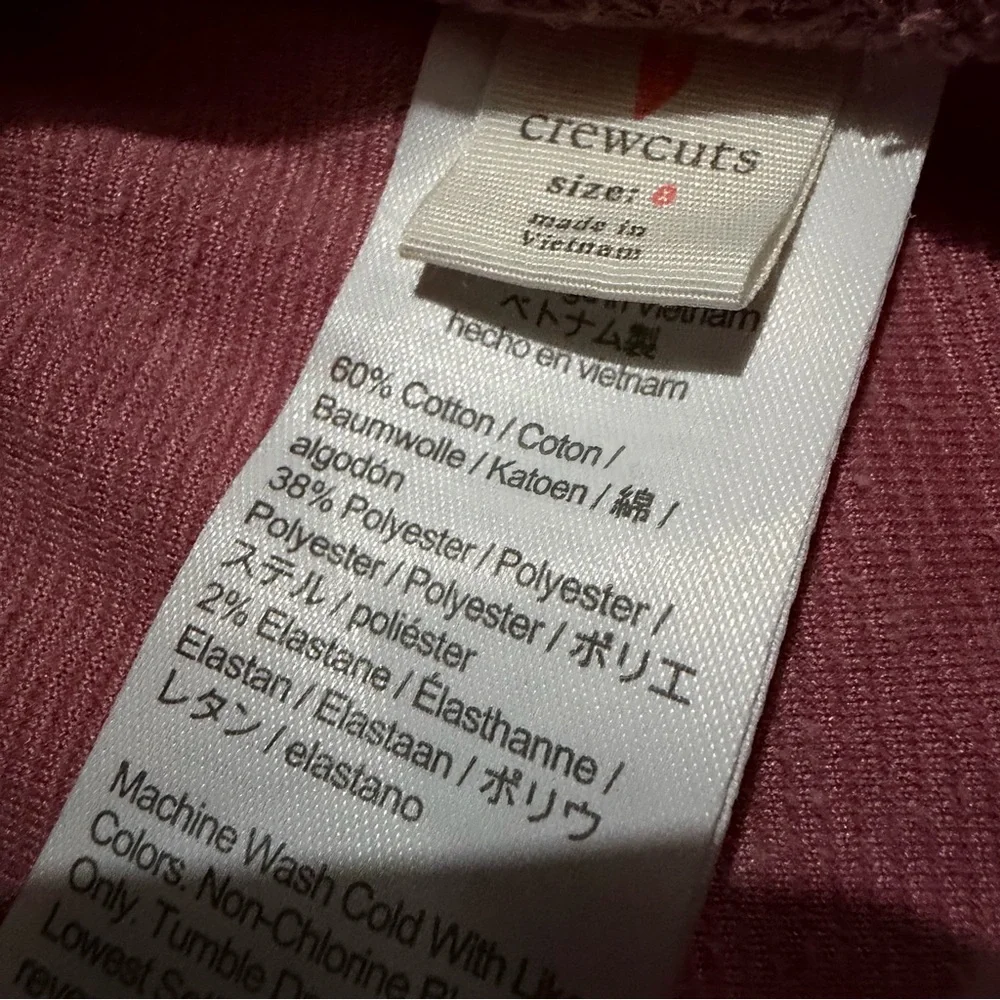 Crewcuts young girls pale pastel pink stretchy cotton pants size 8